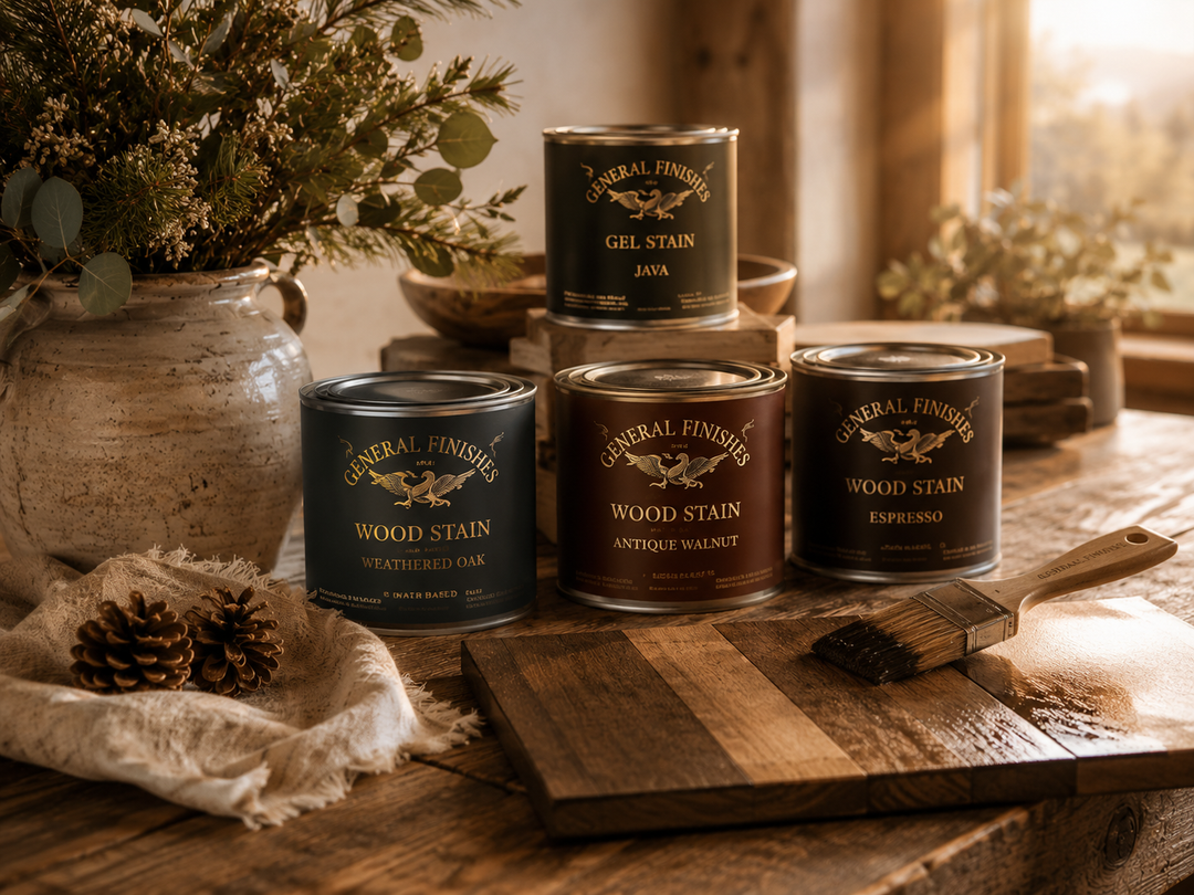 Carolina Pine water-based stain workshop image for General Finishes Enduro RTM Tint Gray