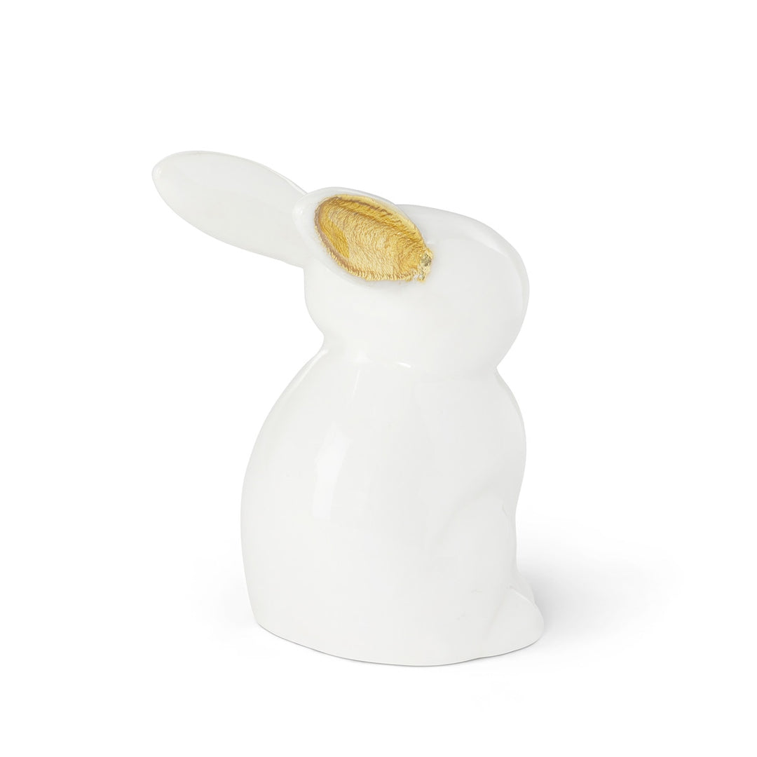 White and gold hare figurine, view 1