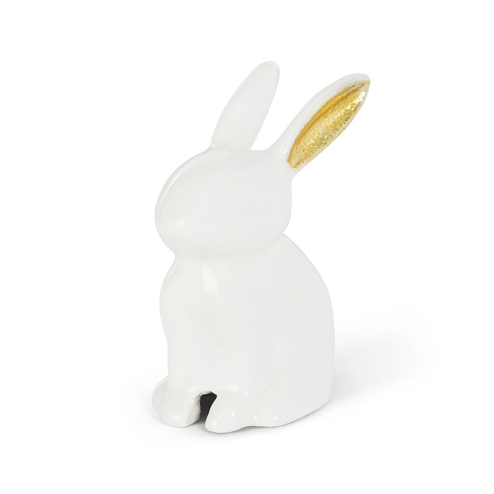 White and gold hare figurine, view 2