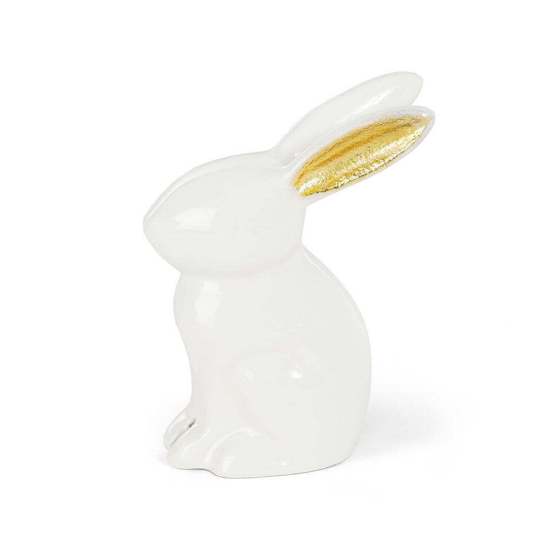 White and gold hare figurine, view 3