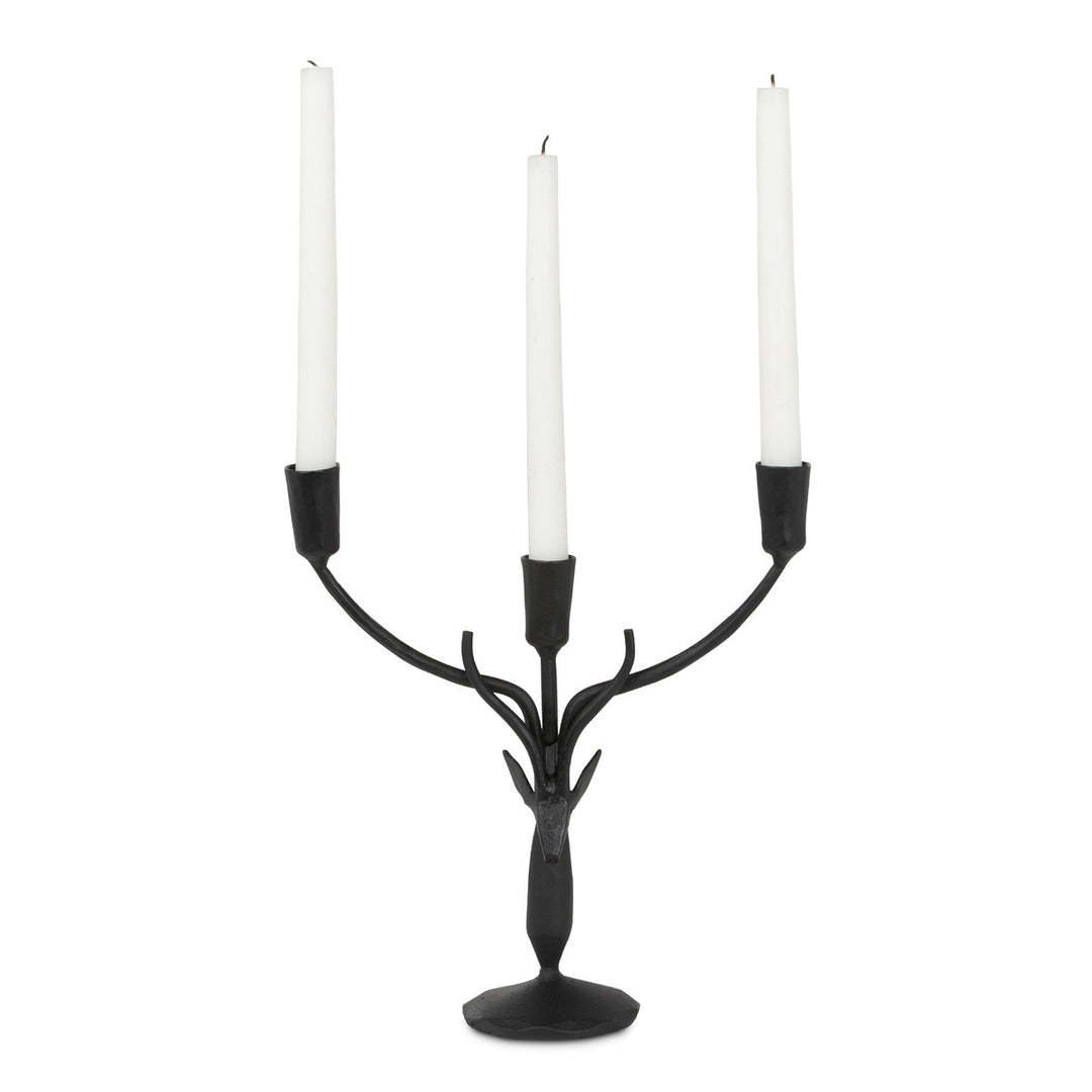 Black stag candle holder