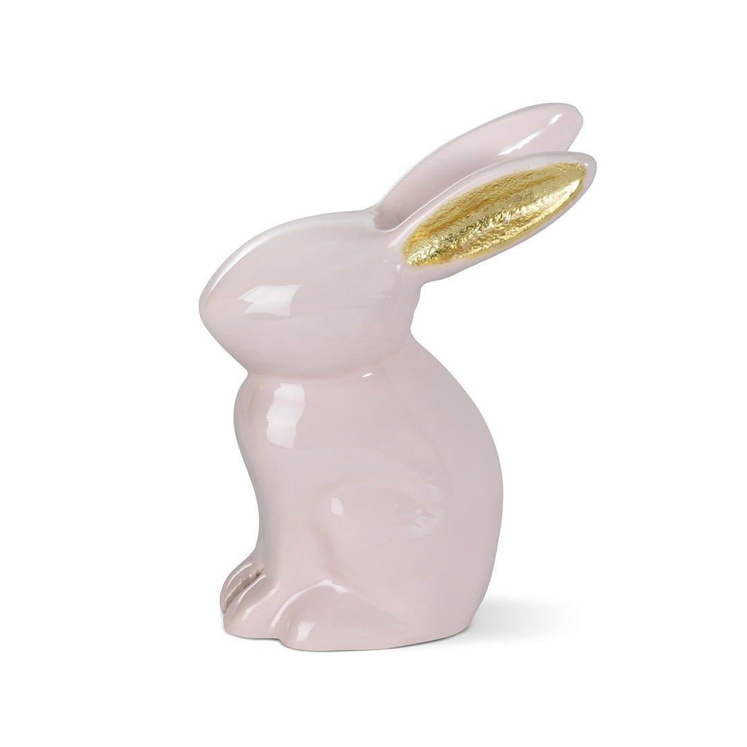 Pink and gold hare figurine, view 3