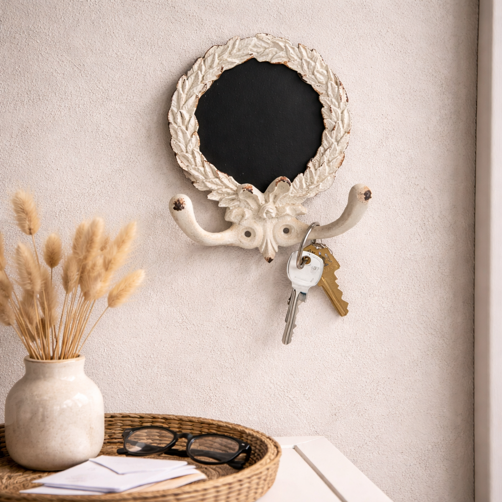 Antique White Pewter Wall Hook