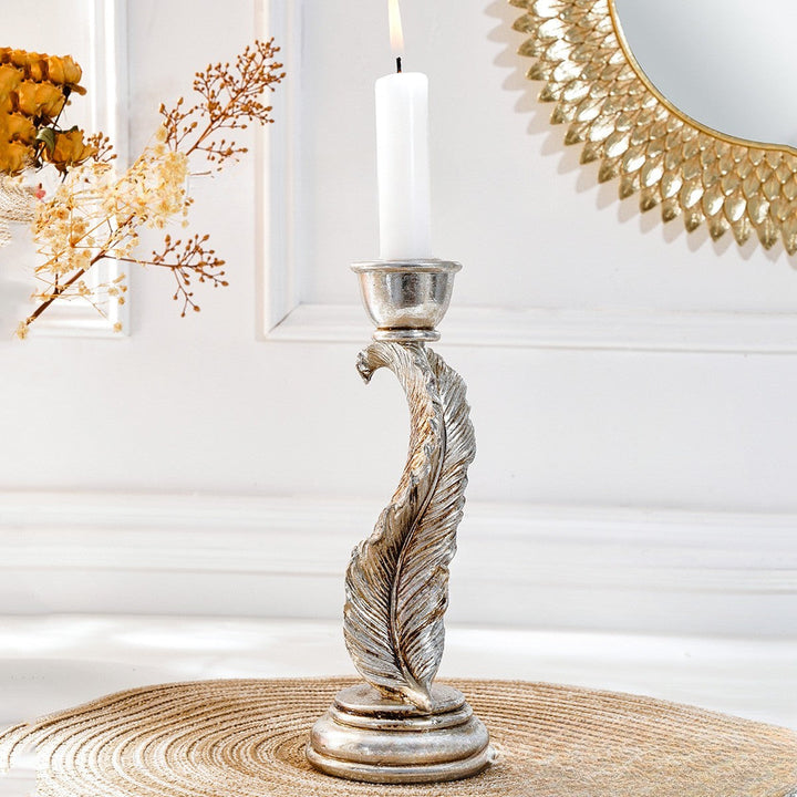 Decorative Feather Candle Holder by Vagabond Vintage