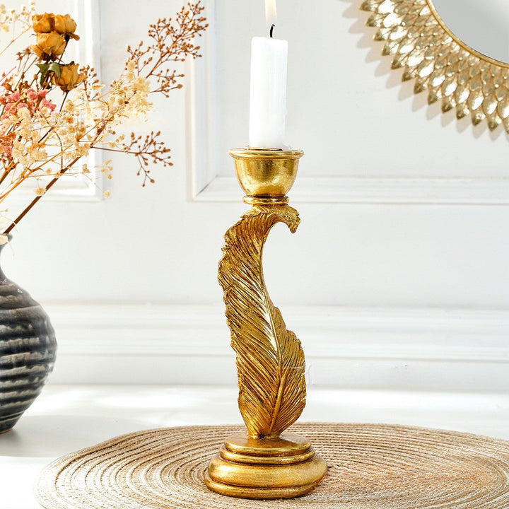 Decorative Feather Candle Holder by Vagabond Vintage