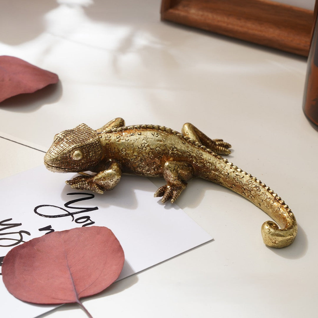 Gold Lizard Decorative Figurine by Vagabond Vintage