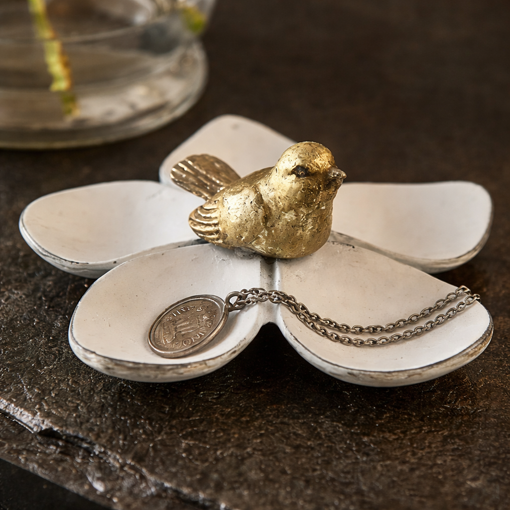 Pewter Five-Petal Jewelry Tray