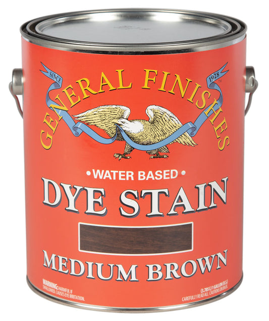 MEDIUM BROWN General Finishes Dye Stain 5 GALLONS