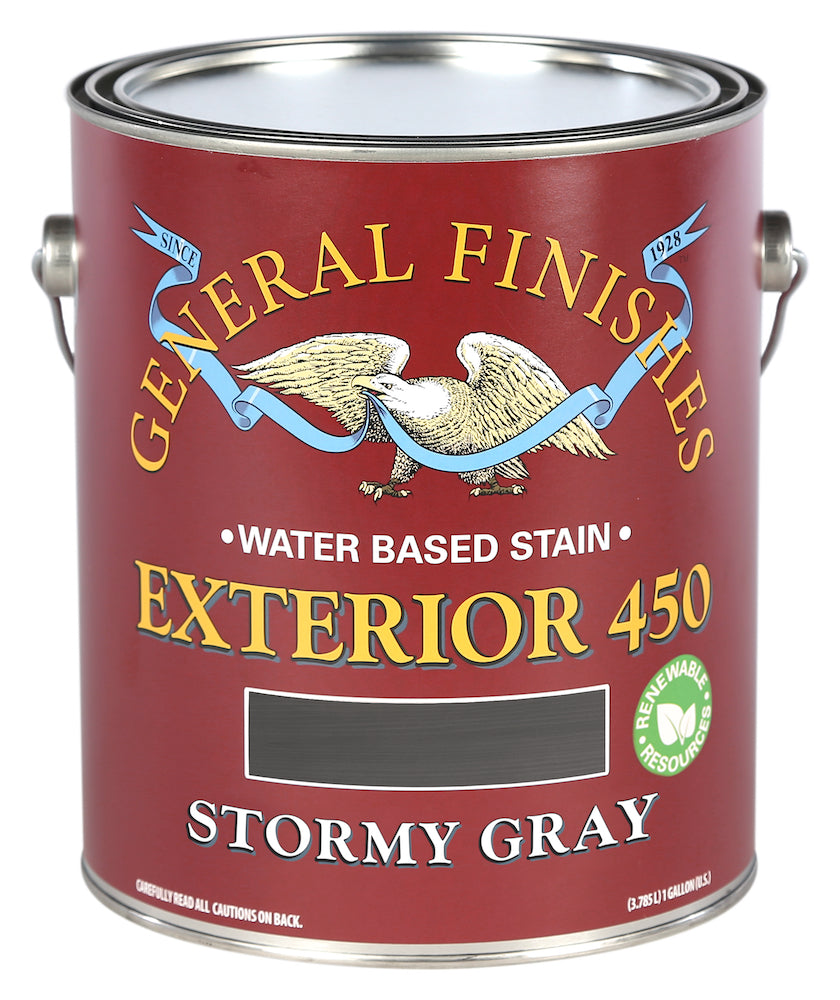 STORMY GRAY Exterior General Finishes 450 Wood Stain GALLON (water based)